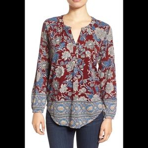Bohemian Floral Burgundy Blouse